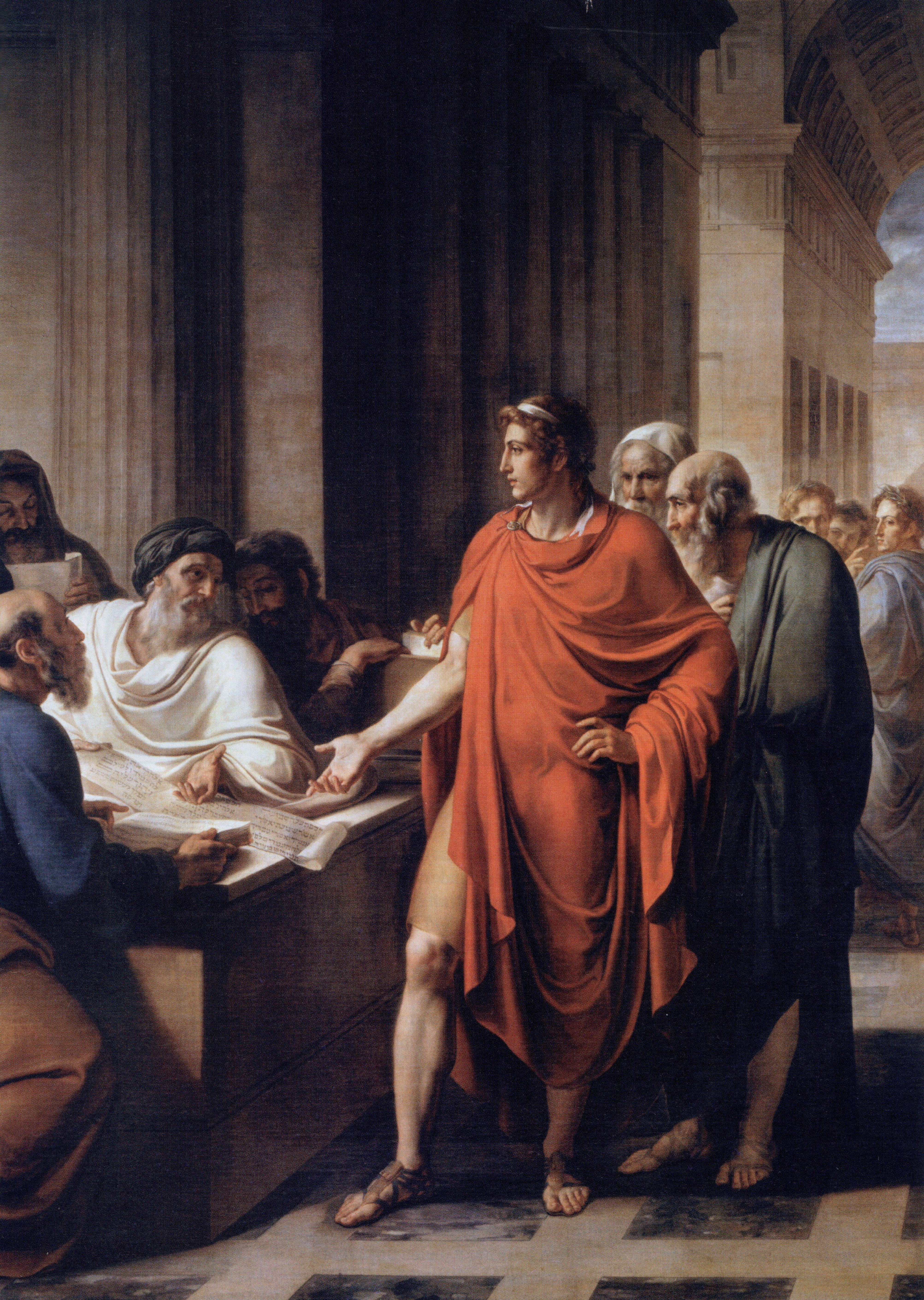 Ptolemy II Philadelphus in the Library of Alexandria, an 1813 painting by Vincenzo Camuccini.